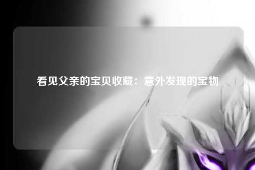 看见父亲的宝贝收藏：意外发现的宝物