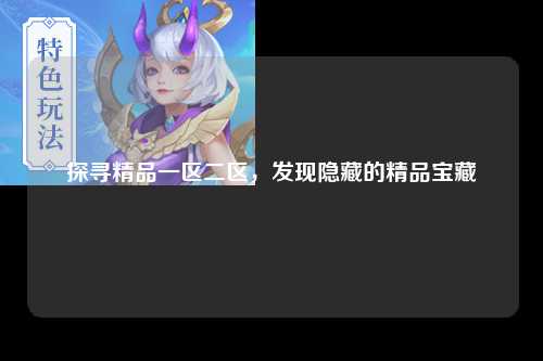 探寻精品一区二区，发现隐藏的精品宝藏
