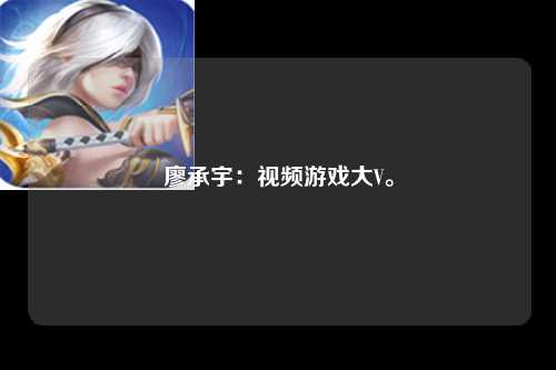廖承宇：视频游戏大V。